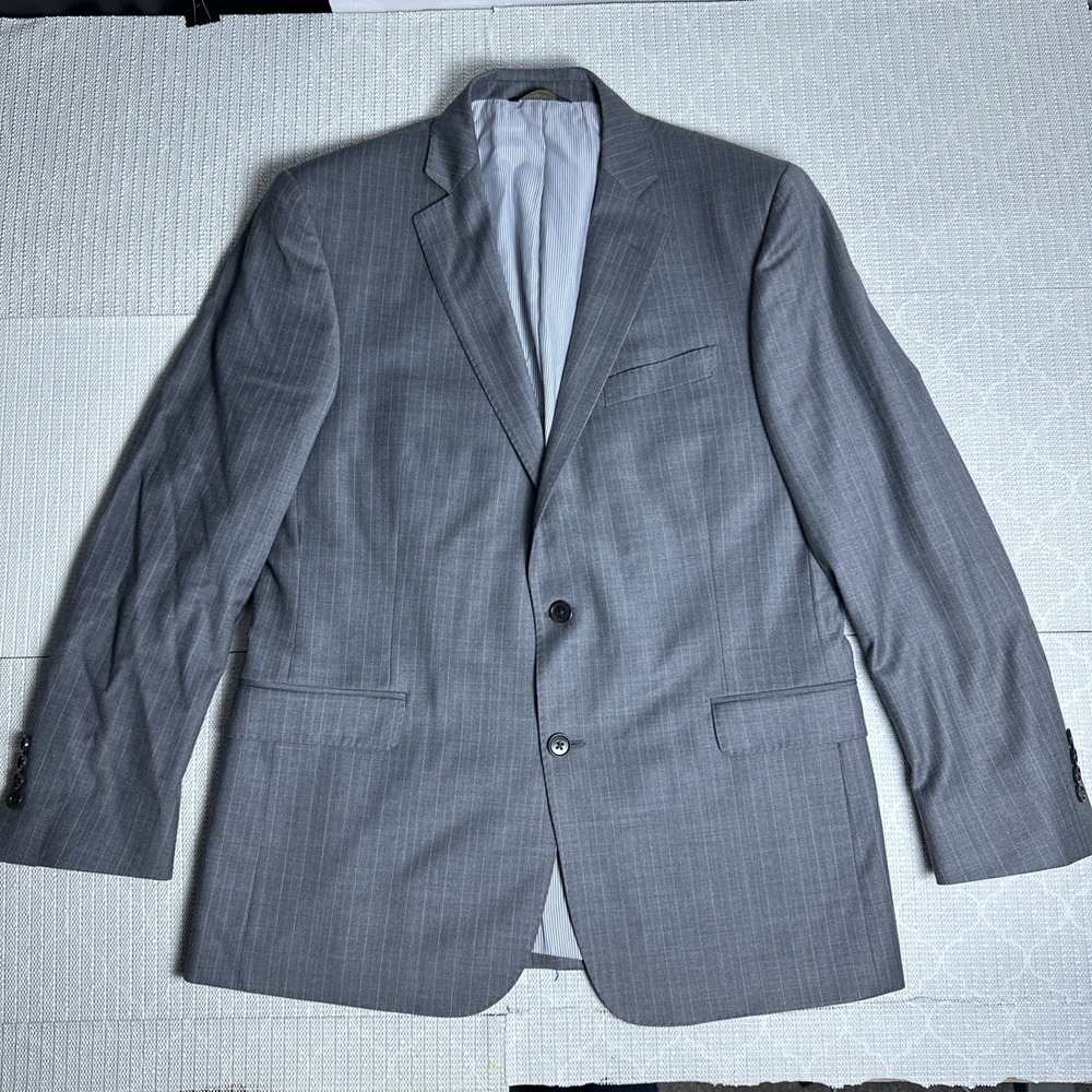 Brooks Brothers Men Sport Coat 42R Gray Stripe Explorer Regent Fit Blazer Jacket